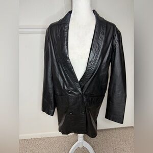 Comint Black Women's Leather Blazer size S
